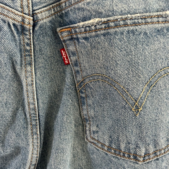 Levis 501 Skinny Jeans Womens 28 Premium Light Button Fly High Rise Distressed - Picture 5 of 8